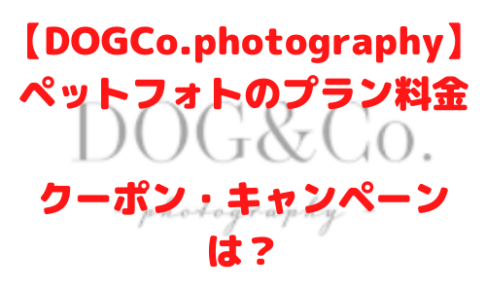 DOG＆Co.photography ペットフォト プラン 料金